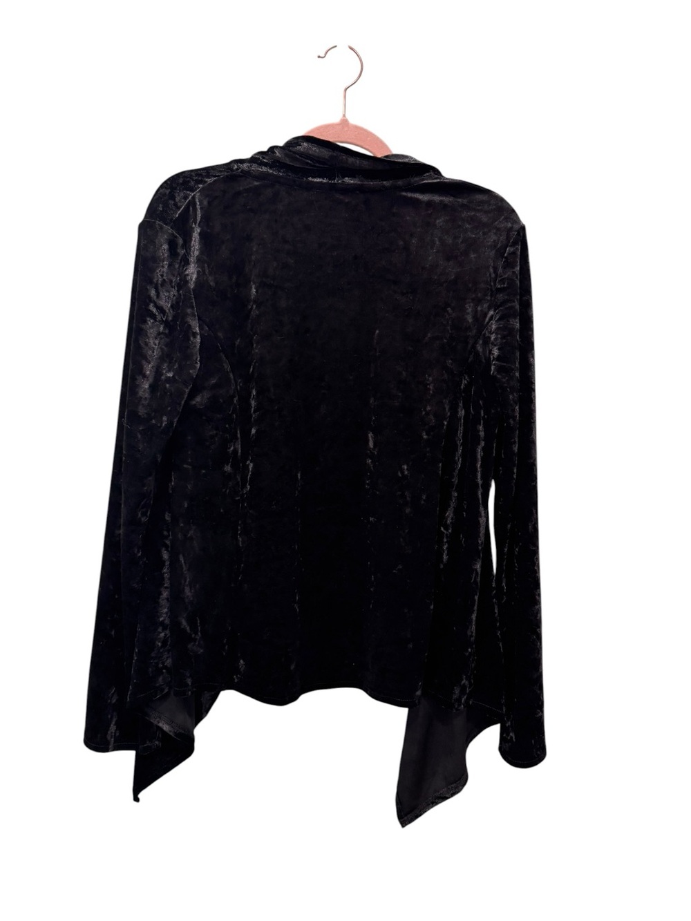 Halston Velvet Open-Front Cardigan in Black. Size Medium. NWT - Picture 3 of 7